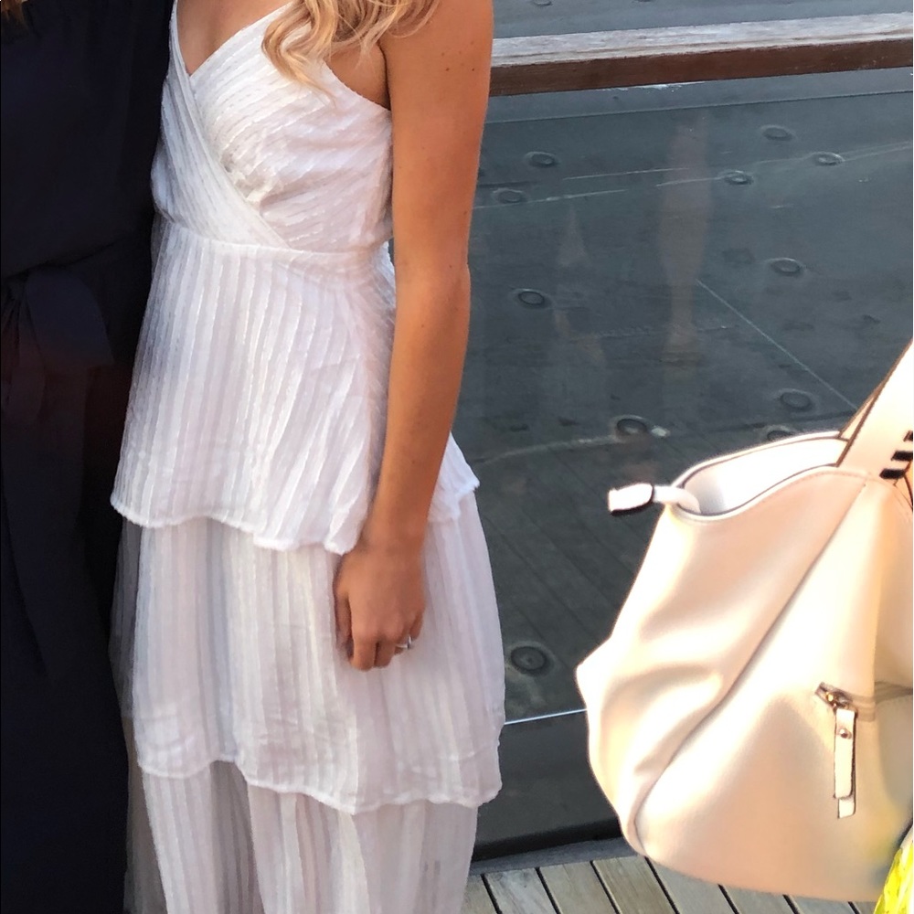 Lulus white tiered midi dress